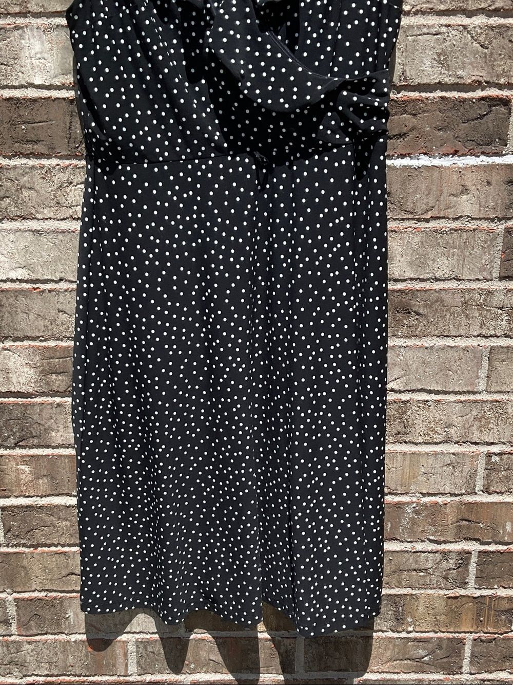 Take 50% OFF- Tommy Hilfiger Sleeveless Polka Dot Ruffle Neck Dress, Size-10 - Picture 4 of 11